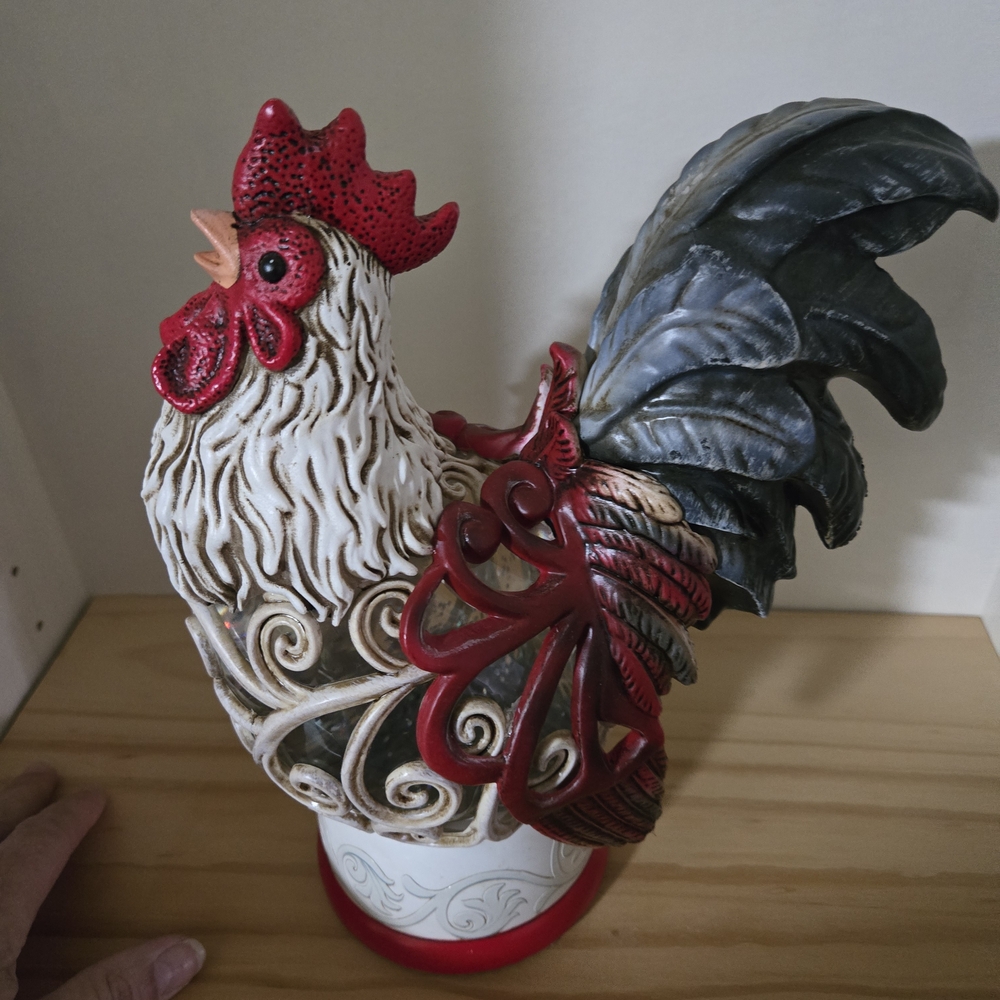 Brand Neww Decorative Rooster Figurine Glitter Light - Picture 2 of 6